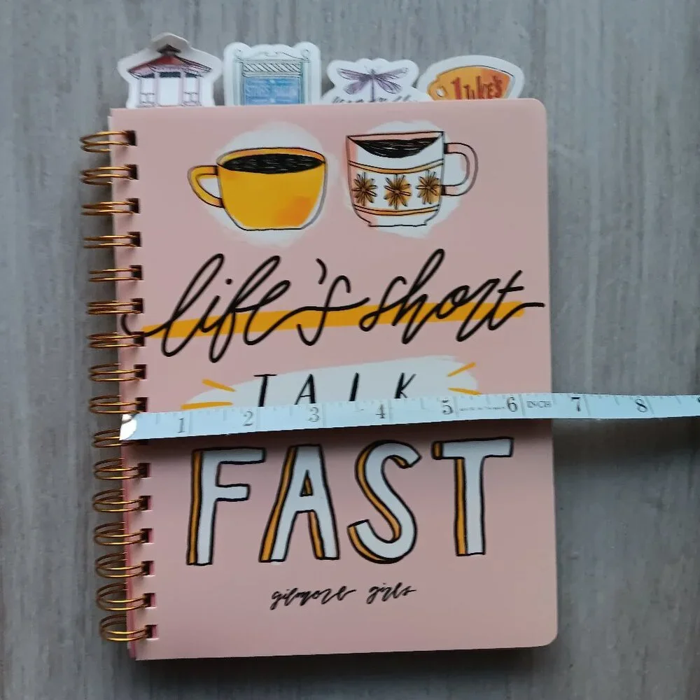 New Gilmore Girls 25th Anniversary Spiral Notebook Life's Short Talk Fast Pink